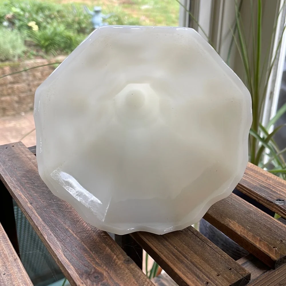 Anchor Hocking Milk Glass Pedestal Vase Vintage